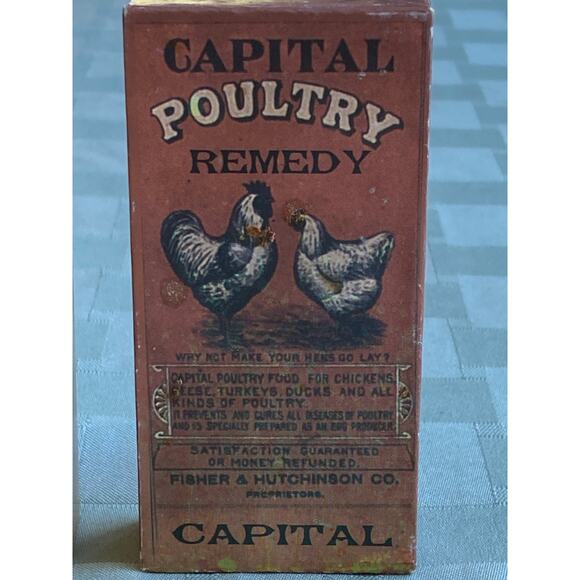 Set of 3 Small Fake Boxes of Old Fashioned Animal Remedies Wood block paper wrap - Picture 10 of 10